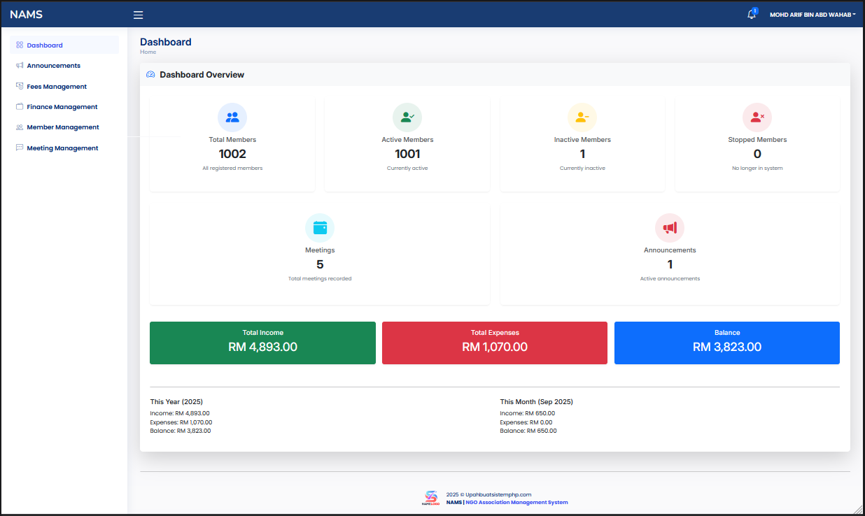 NGO Association Management System